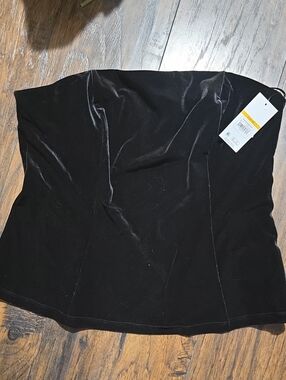Sofia by Sofia Vergara Black Velvet Strapless Bustier